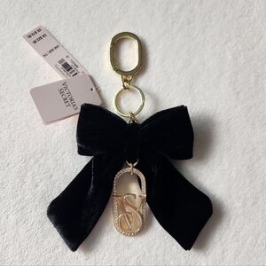 NEW! Victoria's Secret Black Velvet Bow Key Chain